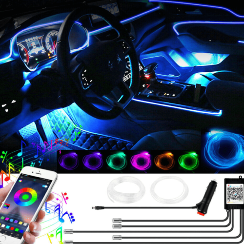Kit d’éclairage intérieur LED pour voiture – 7 couleurs avec télécommande
