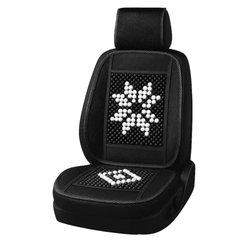 Cale-dos automobile Coussin de siège massant en perles de bois(noir)